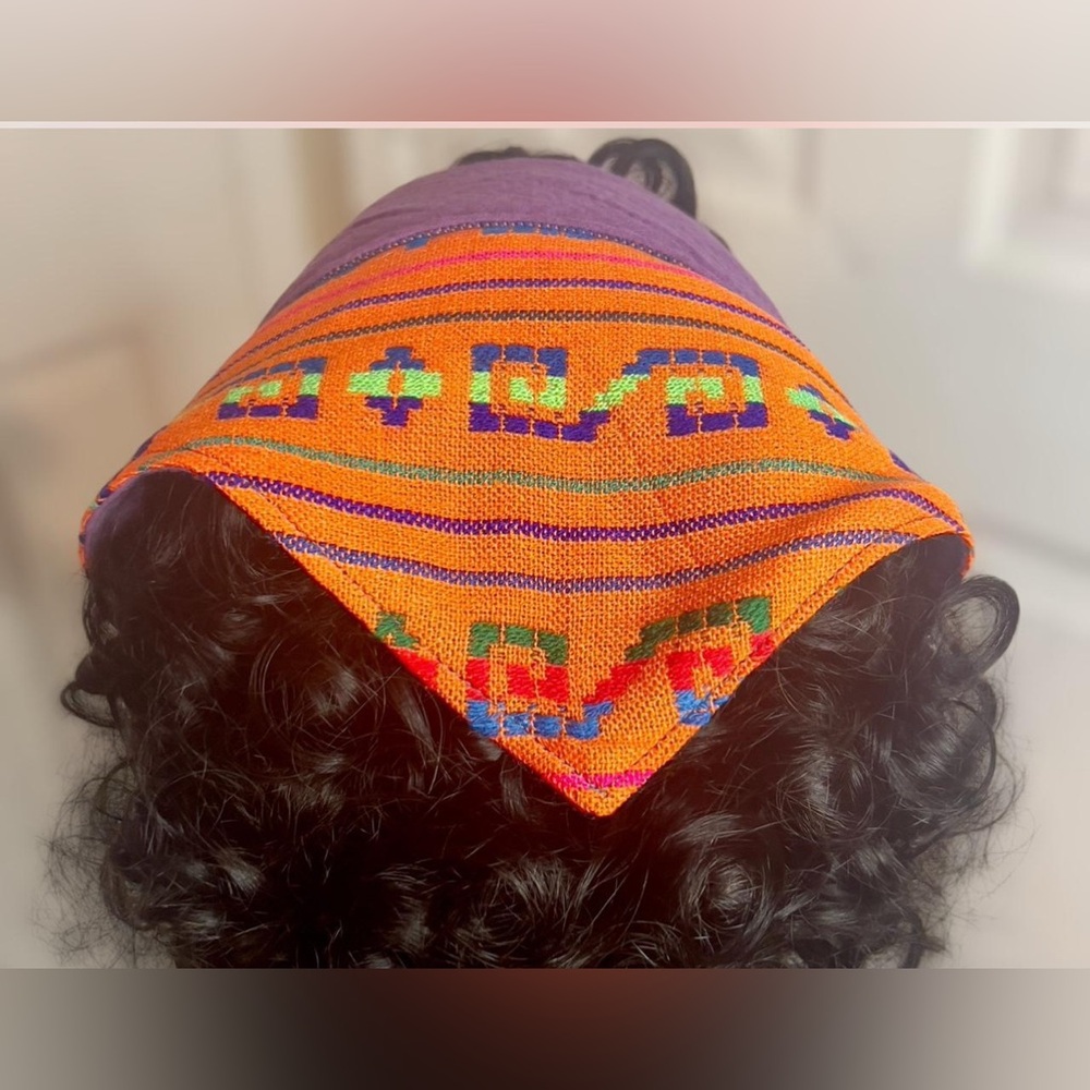 Vibrant Orange Patterned Bandanna